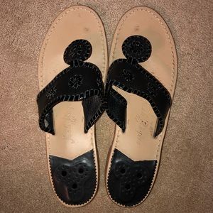 Black Leather Jack Rogers